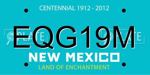 EQG19M New Mexico License Plate
