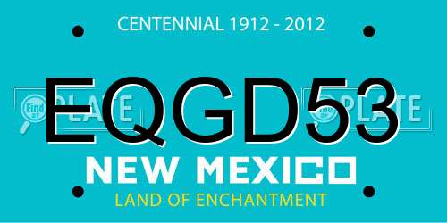 EQGD53 New Mexico License Plate