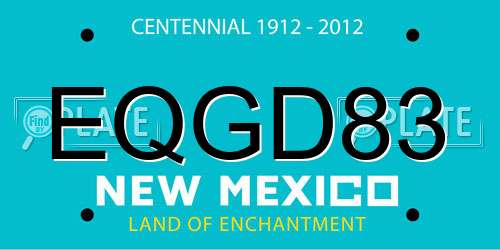 EQGD83 New Mexico License Plate
