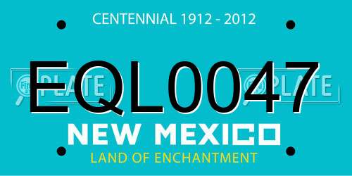 EQL0047 New Mexico License Plate
