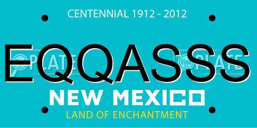 EQQASSS New Mexico License Plate