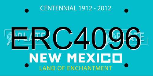 ERC4096 New Mexico License Plate