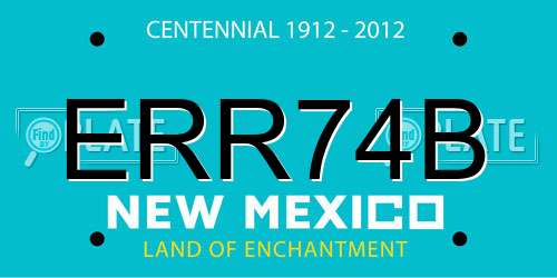 ERR74B New Mexico License Plate
