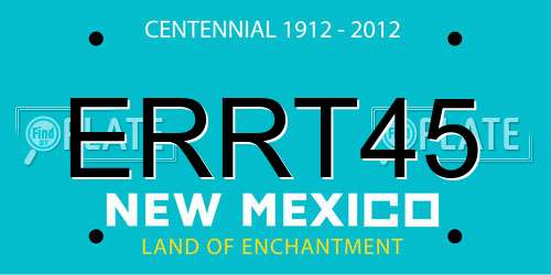 ERRT45 New Mexico License Plate