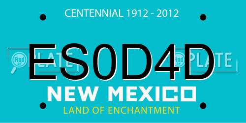 ES0D4D New Mexico License Plate