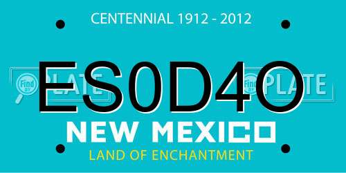 ES0D4O New Mexico License Plate