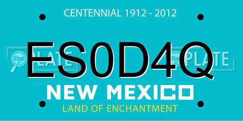 ES0D4Q New Mexico License Plate