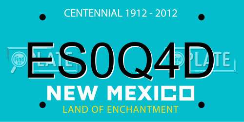 ES0Q4D New Mexico License Plate