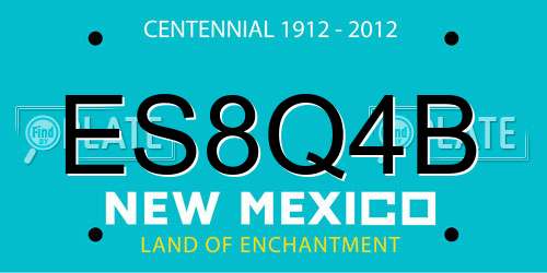 ES8Q4B New Mexico License Plate