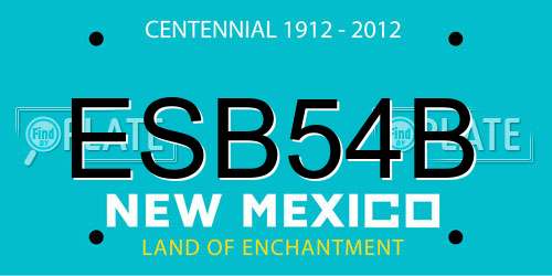 ESB54B New Mexico License Plate