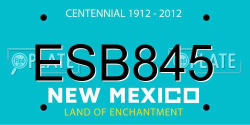 ESB845 New Mexico License Plate
