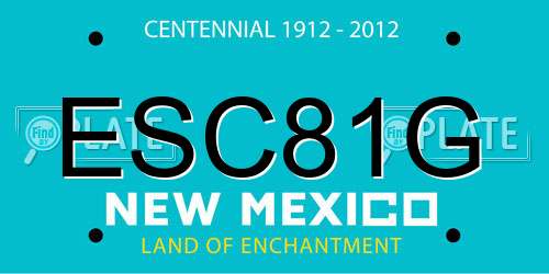 ESC81G New Mexico License Plate
