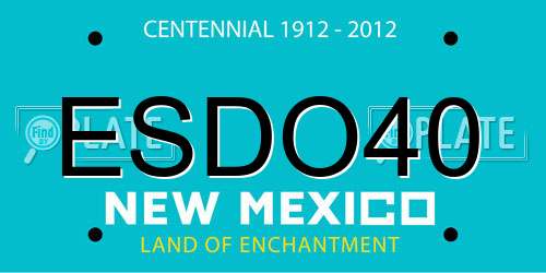 ESDO40 New Mexico License Plate