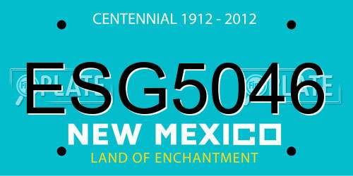 ESG5046 New Mexico License Plate