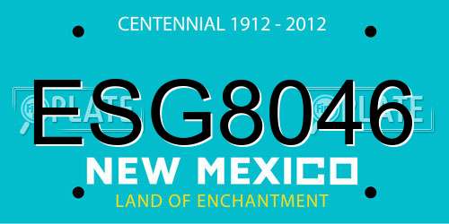 ESG8046 New Mexico License Plate