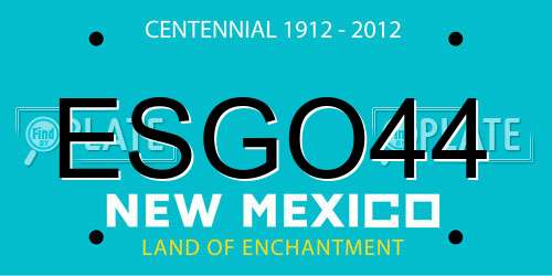 ESGO44 New Mexico License Plate