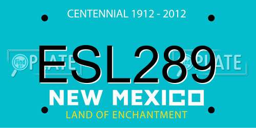 ESL289 New Mexico License Plate