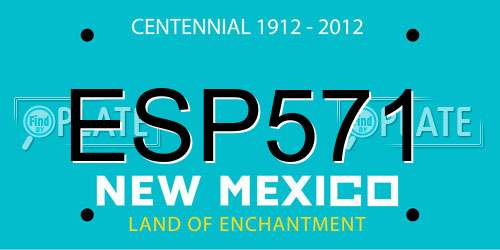 ESP571 New Mexico License Plate