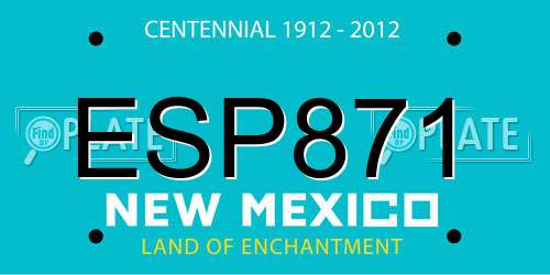ESP871 New Mexico License Plate