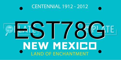 EST78G New Mexico License Plate