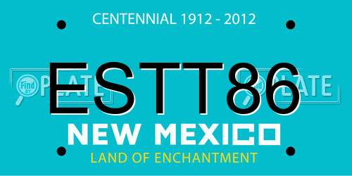 ESTT86 New Mexico License Plate
