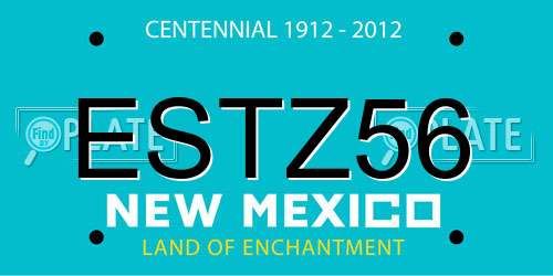 ESTZ56 New Mexico License Plate