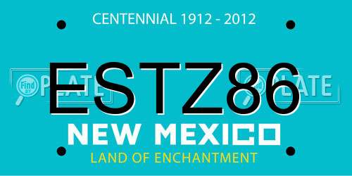 ESTZ86 New Mexico License Plate