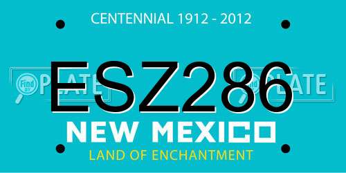 ESZ286 New Mexico License Plate