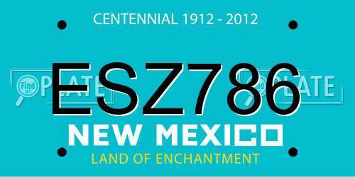 ESZ786 New Mexico License Plate