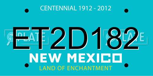ET2D182 New Mexico License Plate