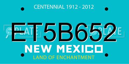 ET5B652 New Mexico License Plate