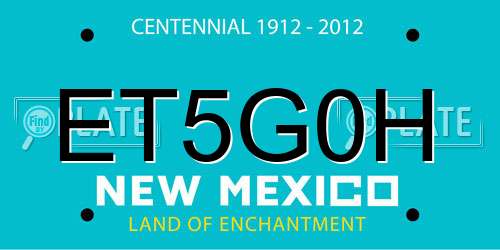 ET5G0H New Mexico License Plate