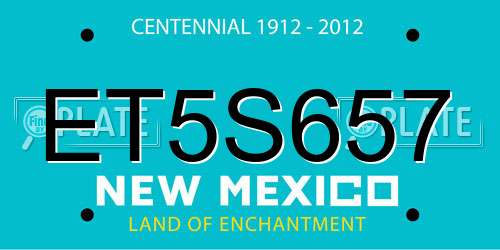 ET5S657 New Mexico License Plate