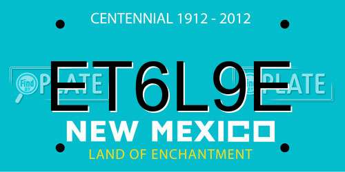 ET6L9E New Mexico License Plate