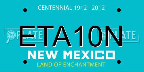 ETA10N New Mexico License Plate