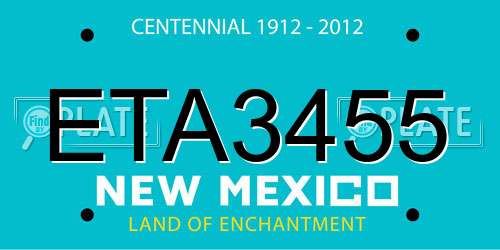 ETA3455 New Mexico License Plate
