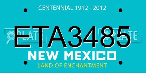 ETA3485 New Mexico License Plate