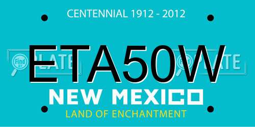 ETA50W New Mexico License Plate