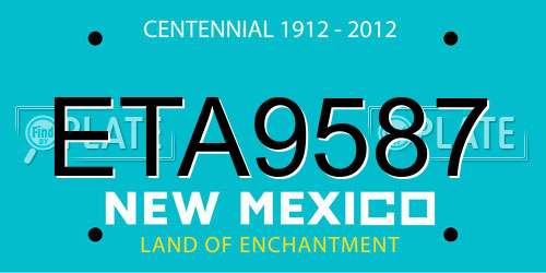 ETA9587 New Mexico License Plate