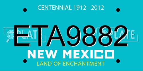 ETA9882 New Mexico License Plate