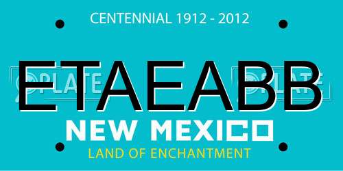 ETAEABB New Mexico License Plate