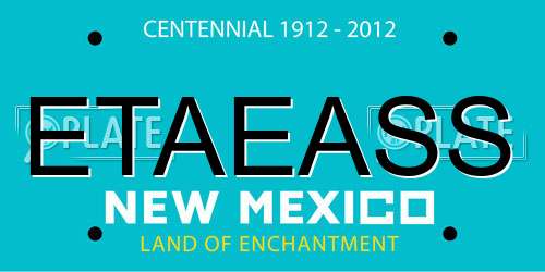 ETAEASS New Mexico License Plate