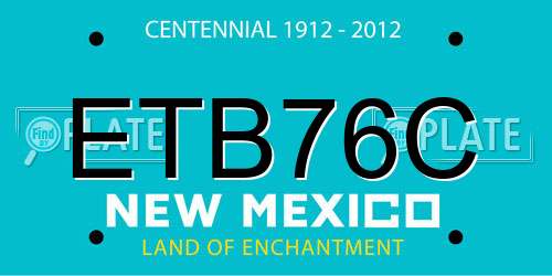 ETB76C New Mexico License Plate