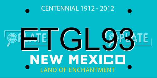 ETGL93 New Mexico License Plate