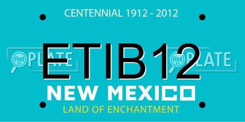 ETIB12 New Mexico License Plate