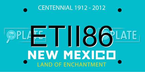ETII86 New Mexico License Plate