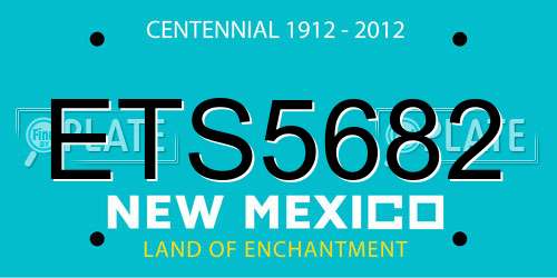 ETS5682 New Mexico License Plate