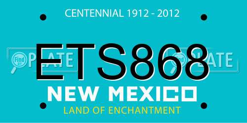 ETS868 New Mexico License Plate