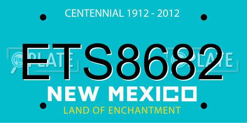 ETS8682 New Mexico License Plate
