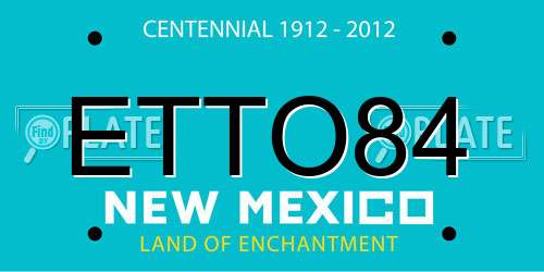 ETTO84 New Mexico License Plate